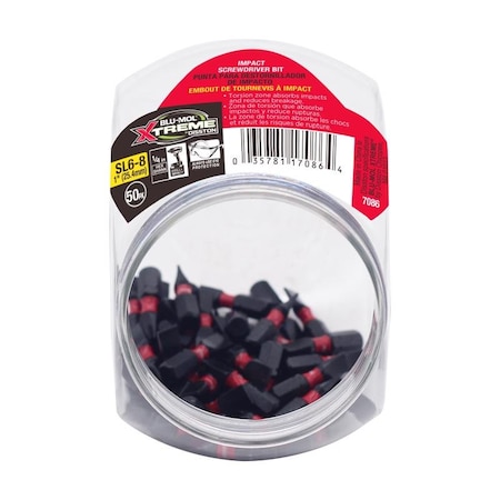 Blu-Mol Xtreme Blu-Mol Xtreme Slotted 1 in. L Screwdriver Bit S2 Tool Steel 1 pc E0217086